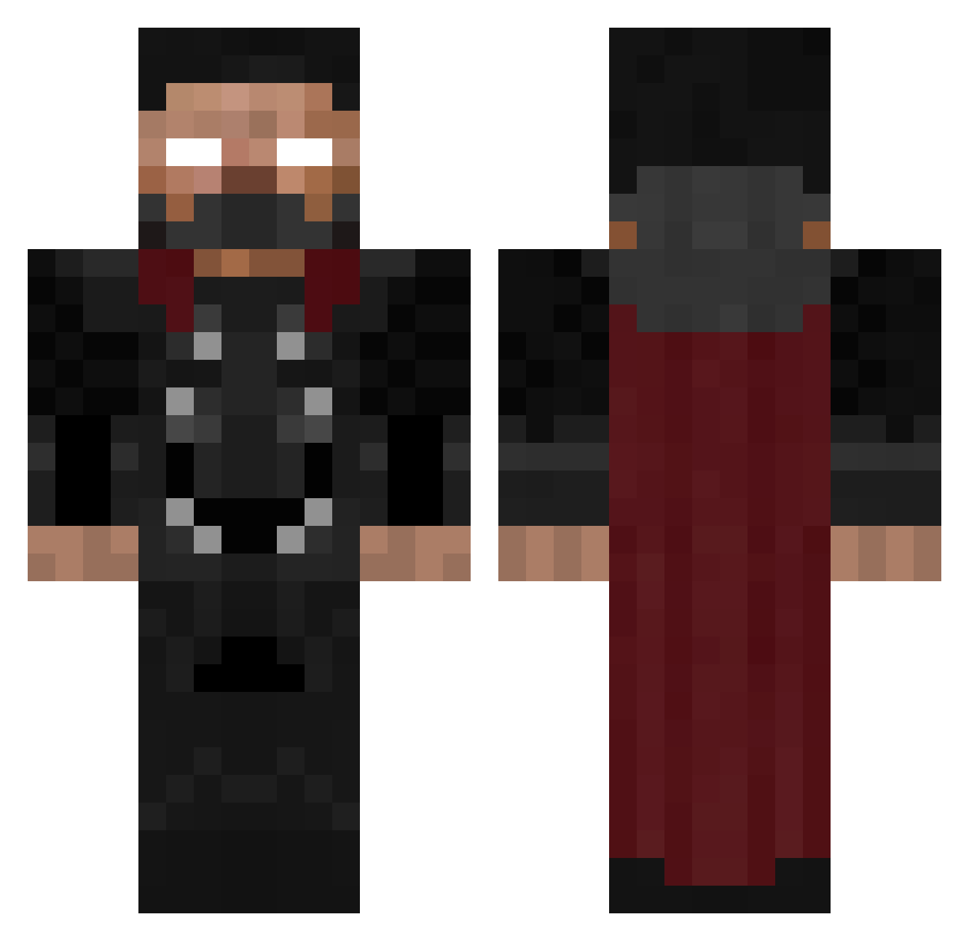 1Lava Minecraft skin, front and back view