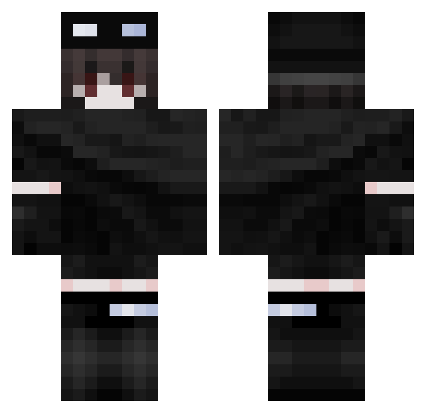kasasashisann Minecraft skin, front and back view