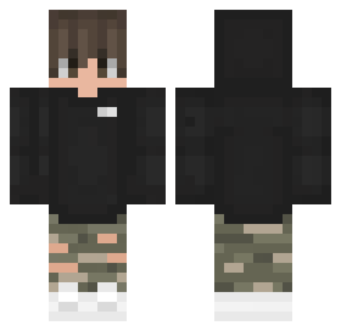 zBlazey Minecraft skin, front and back view