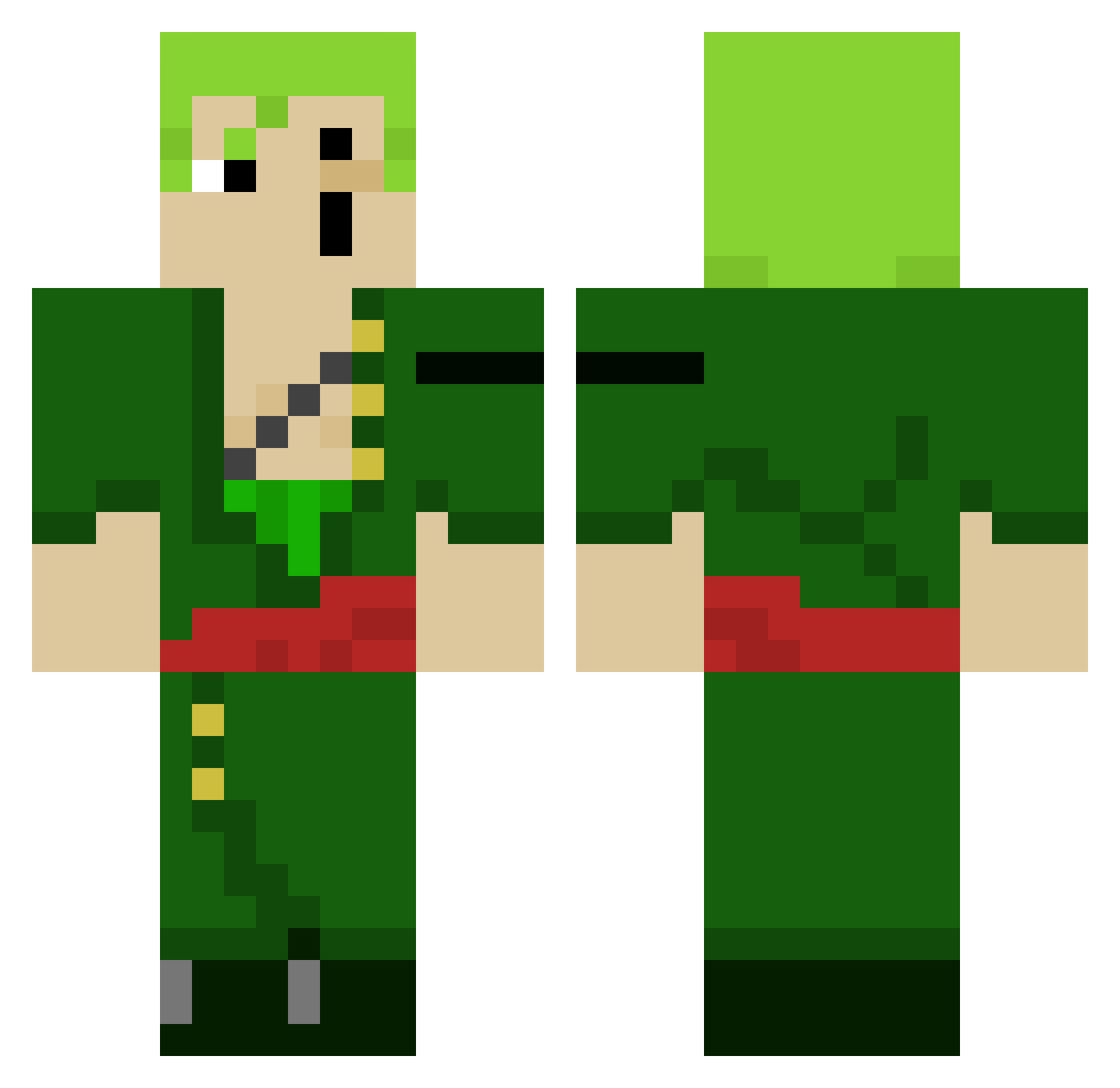 sgtcig Minecraft skin, front and back view