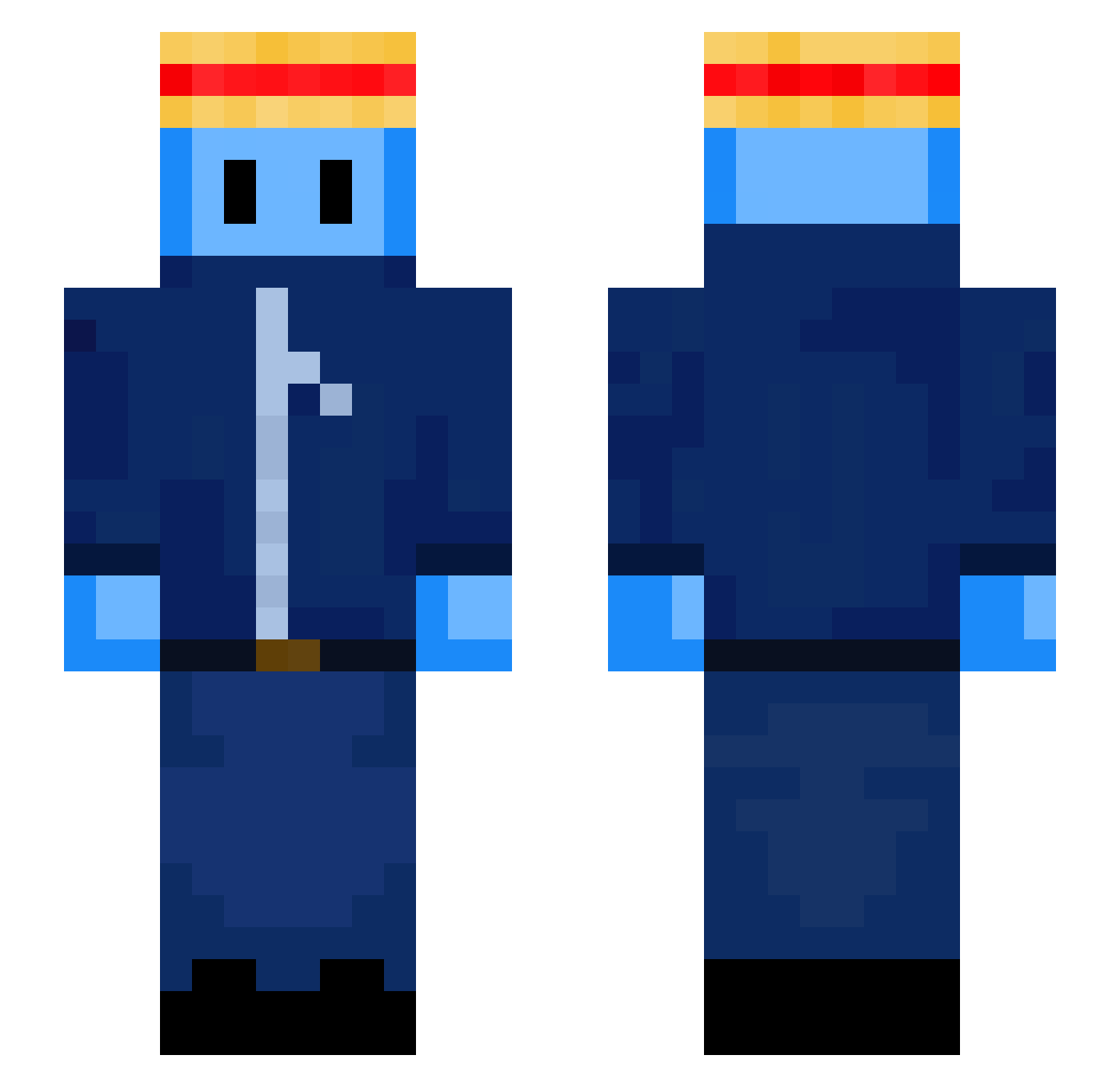 sevenhp7 Minecraft skin, front and back view