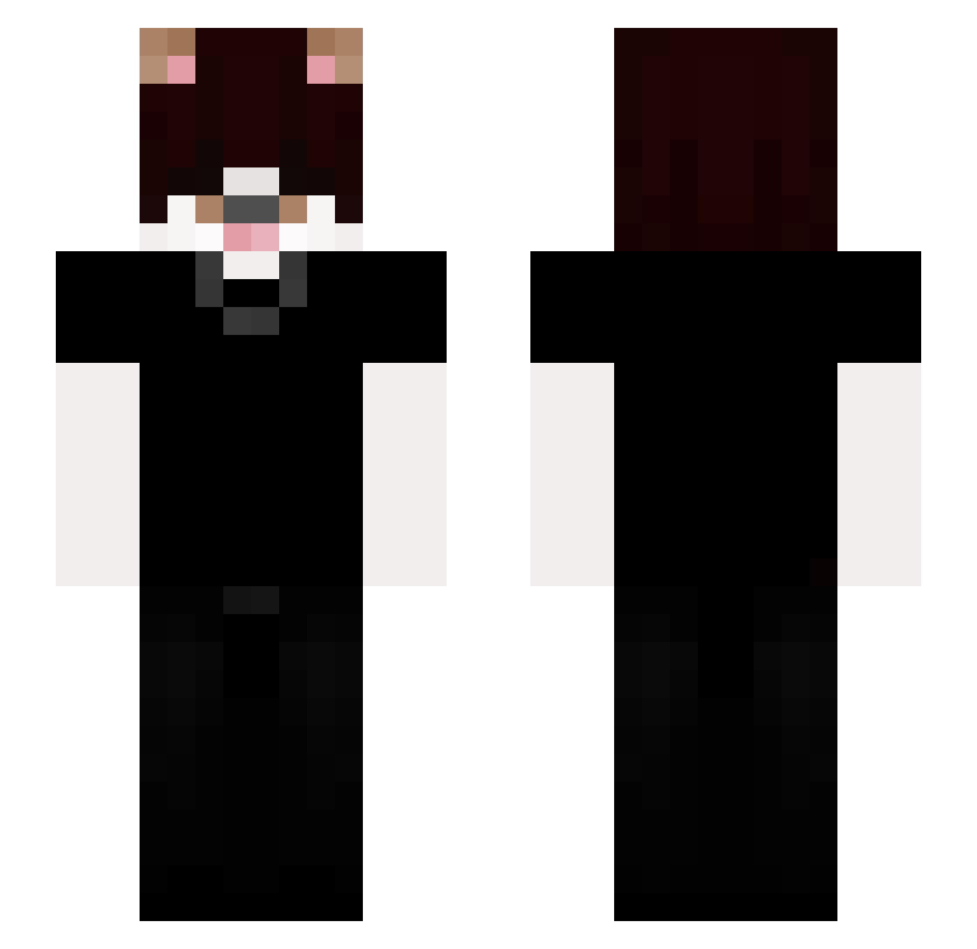 7cfx Minecraft skin, front and back view