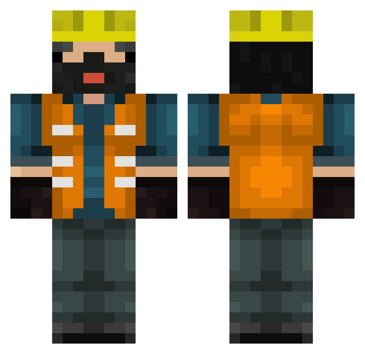 Intruders Minecraft skin, front and back view