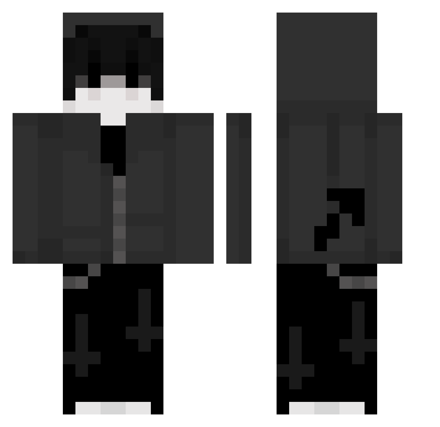 TokyLux Minecraft skin, front and back view