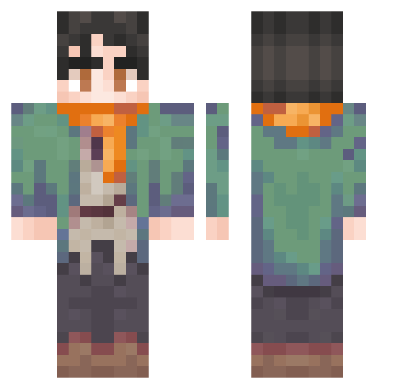 adam951225 Minecraft skin, front and back view