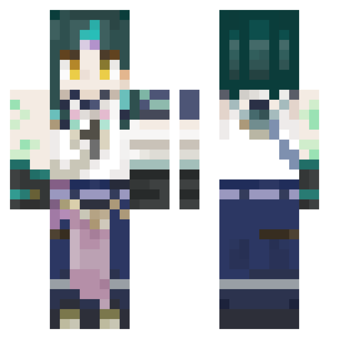 Wilthen Minecraft skin, front and back view