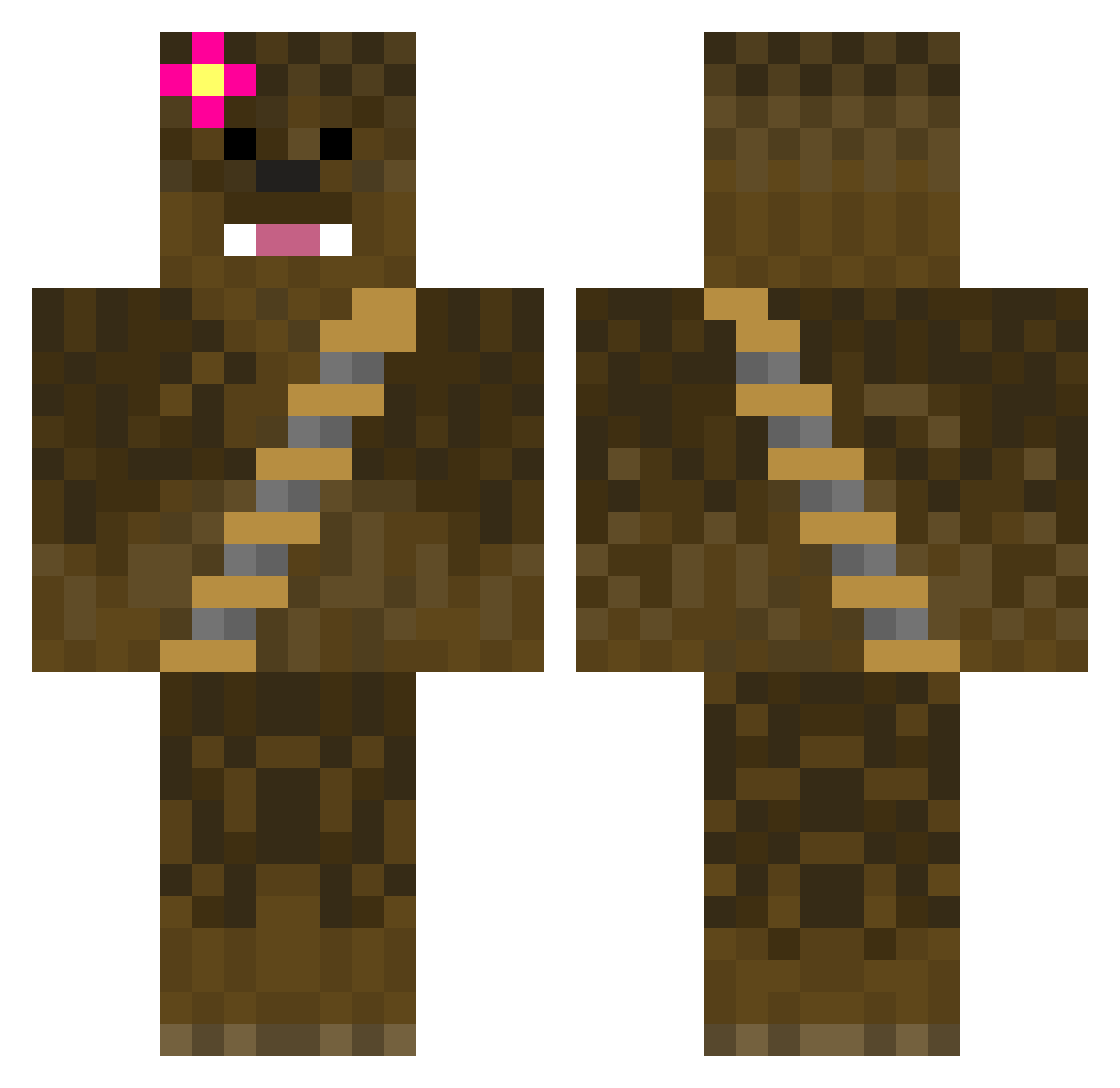 Champine Minecraft skin, front and back view