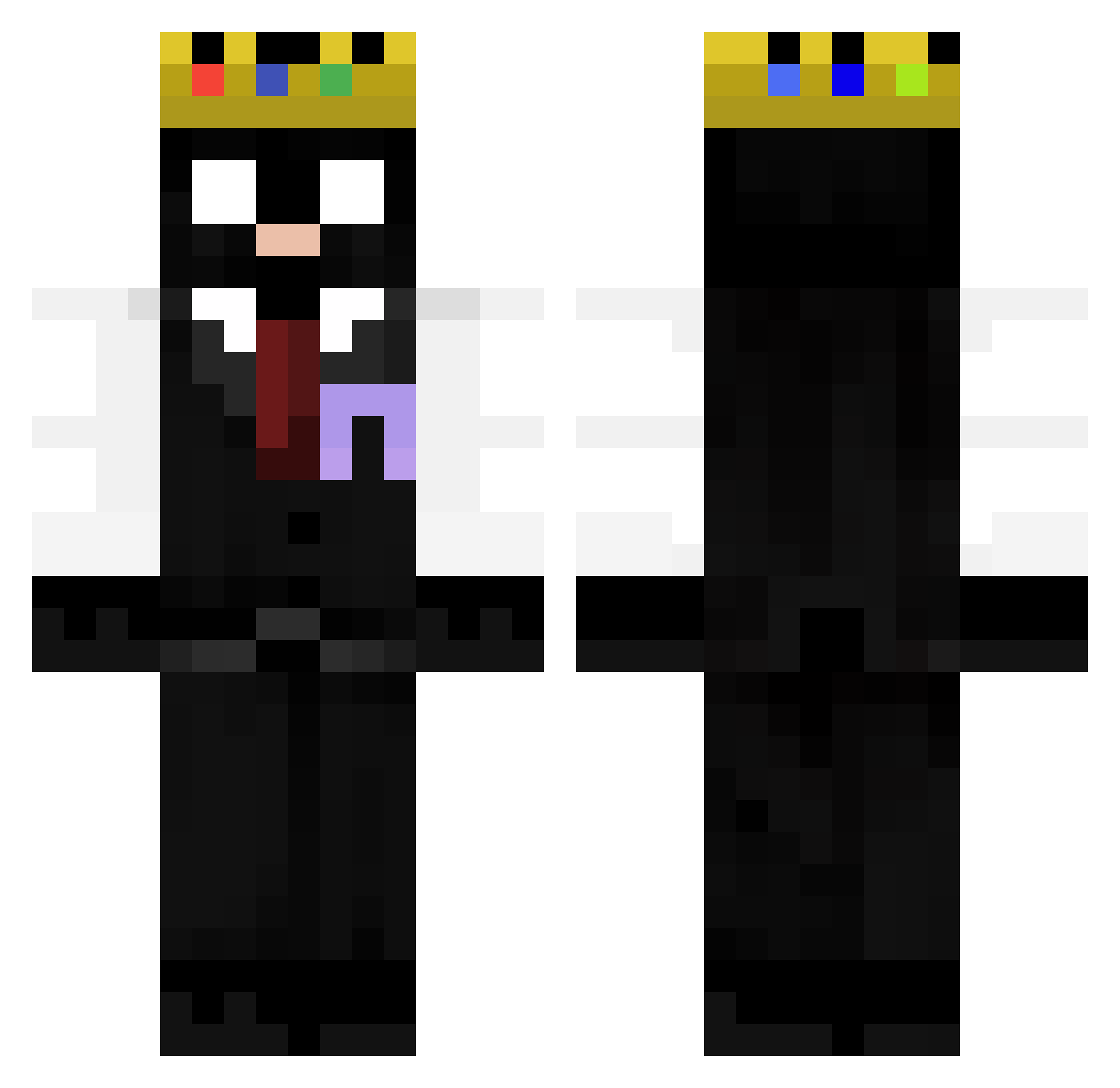 yellowhammer Minecraft skin, front and back view