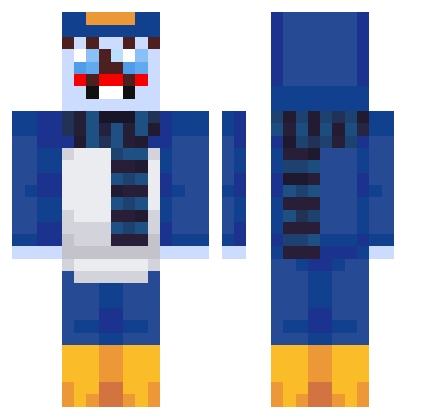 q0401 Minecraft skin, front and back view