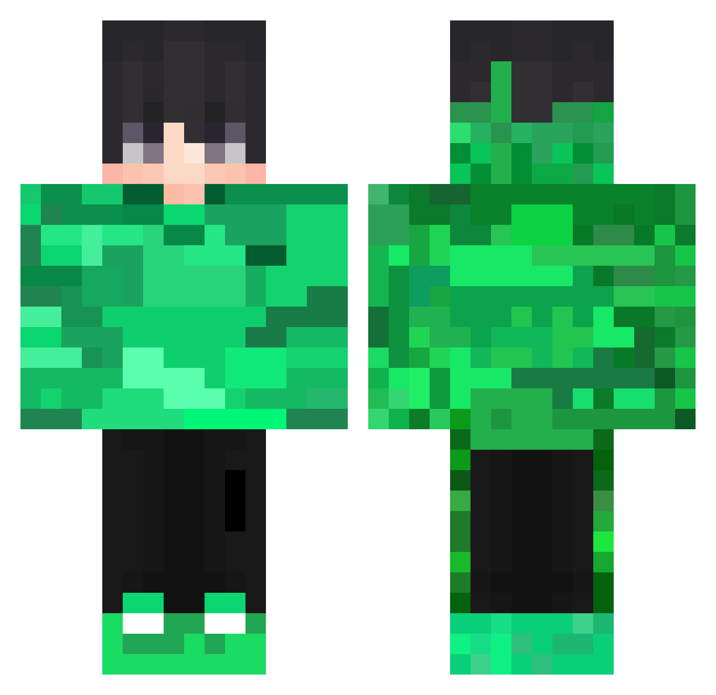 yogurtXYZ Minecraft skin, front and back view