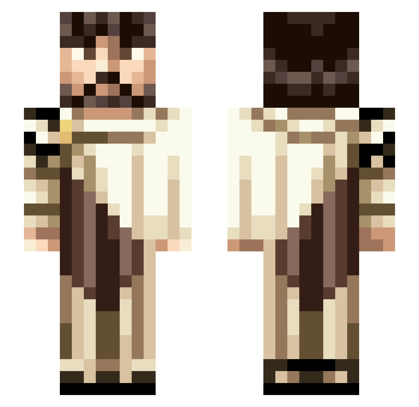 mumeqbrah Minecraft skin, front and back view