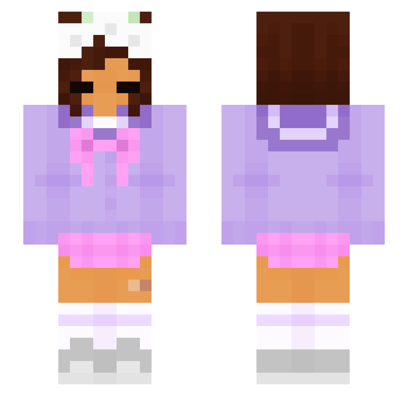 ReikaNyx Minecraft skin, front and back view