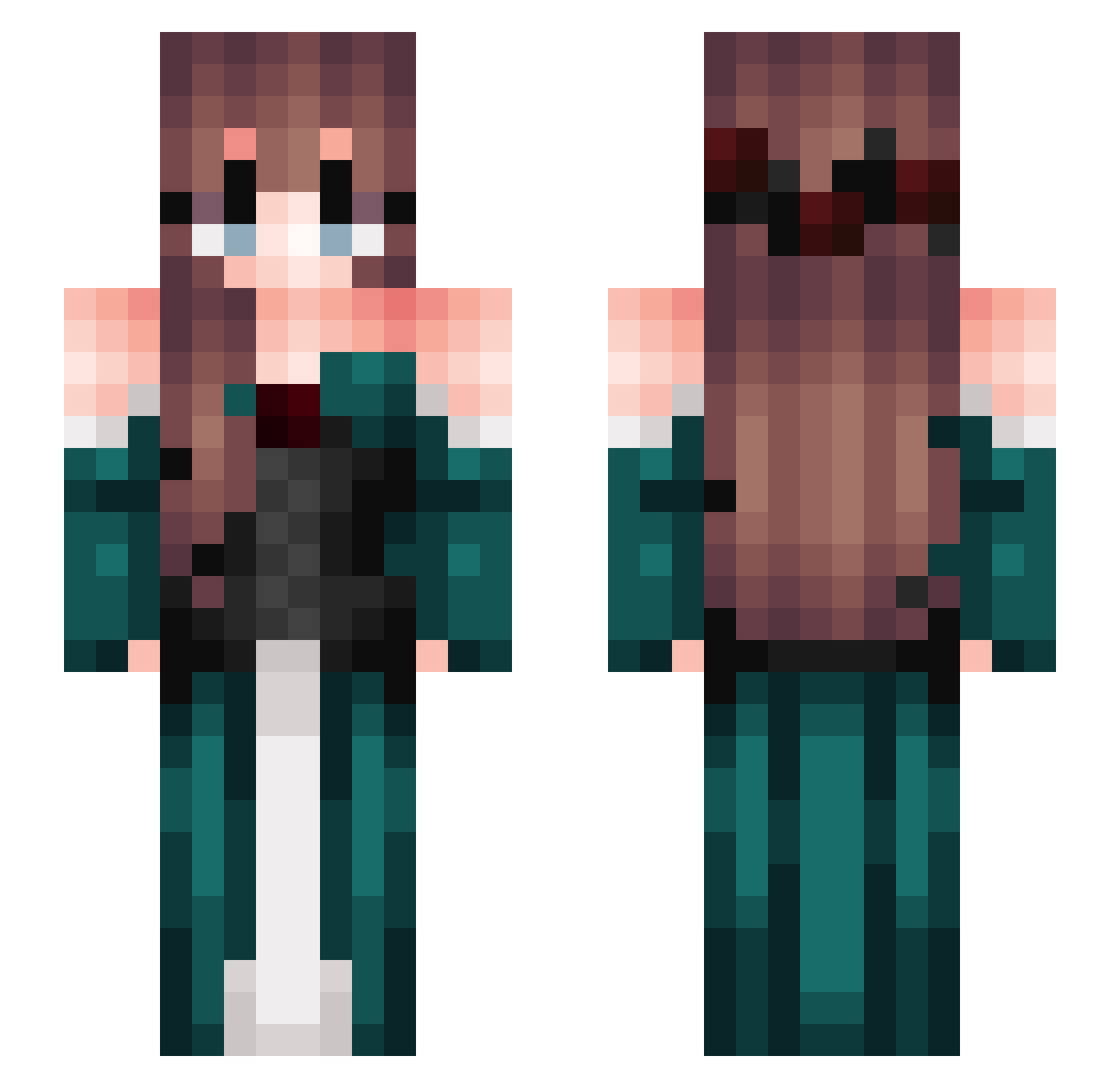 Sjakobsenk Minecraft skin, front and back view