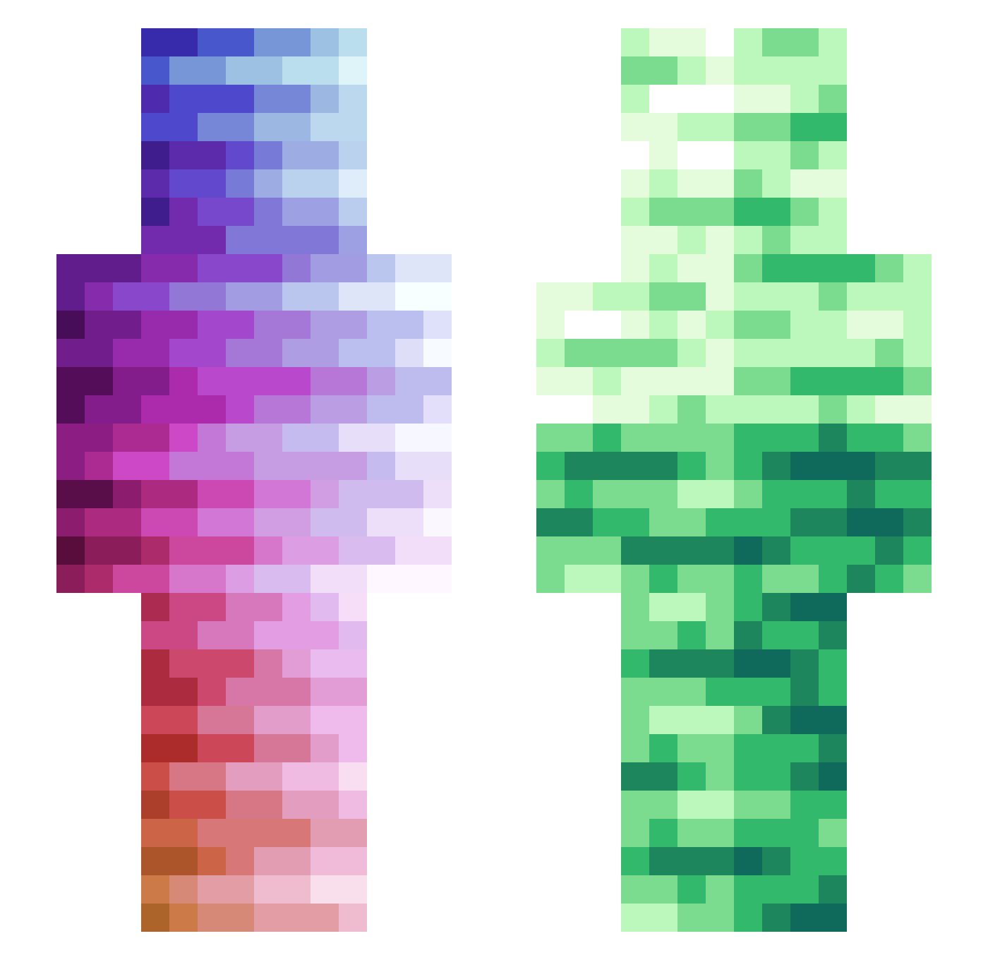 WynnSlayer Minecraft skin, front and back view