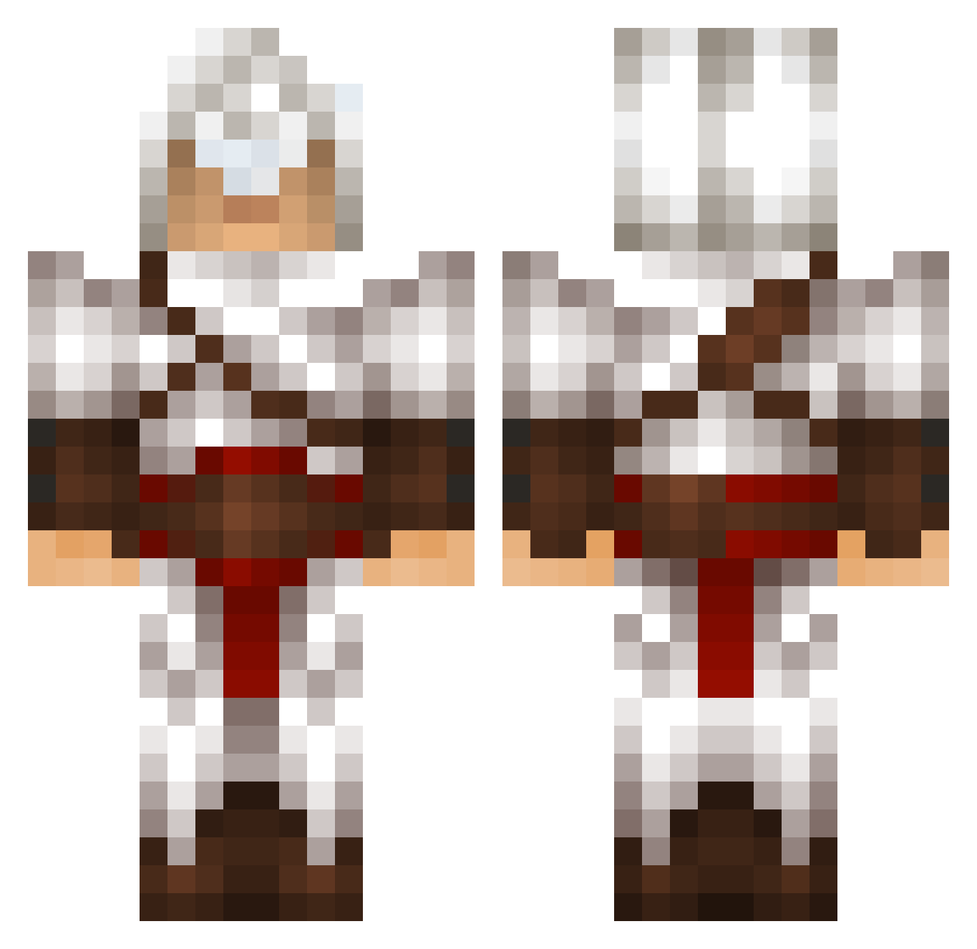 Krycha795 Minecraft skin, front and back view