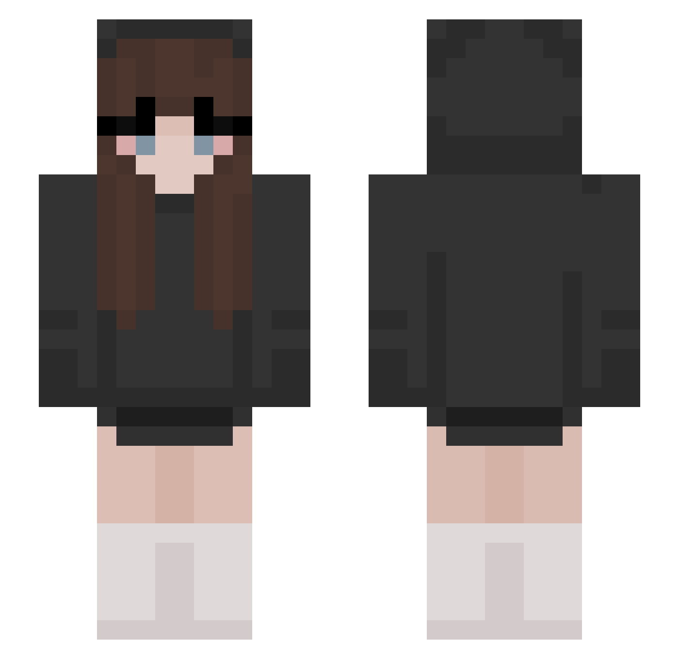 xClutchDaily Minecraft skin, front and back view