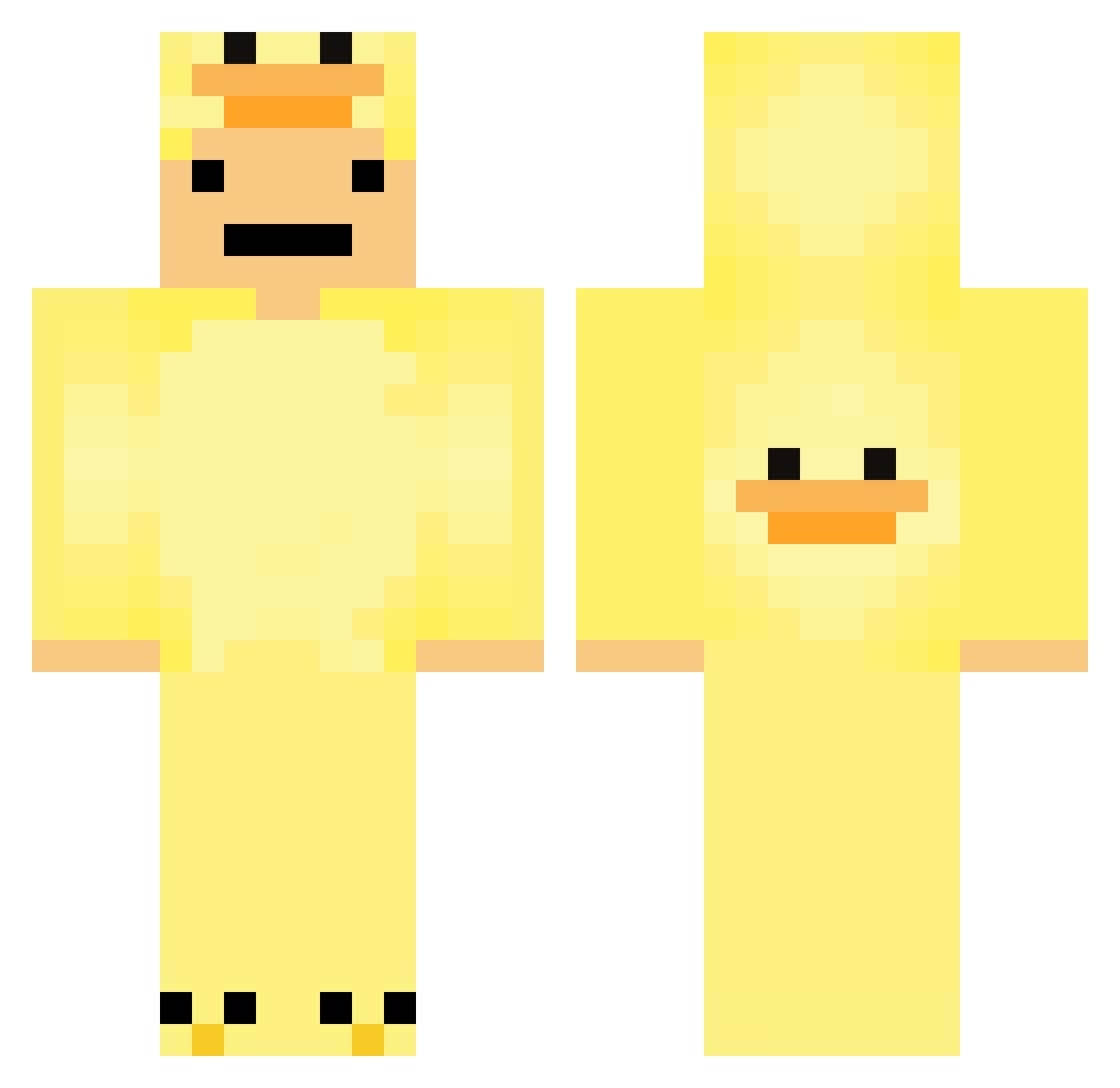 HeddaRen Minecraft skin, front and back view
