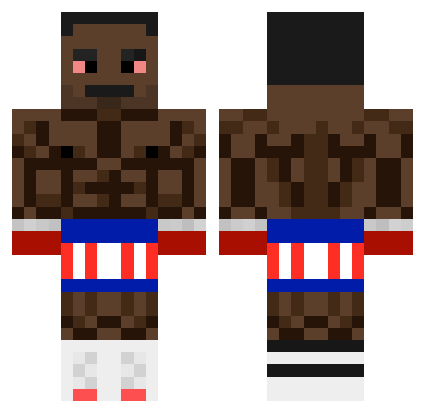 Dzasterrr Minecraft skin, front and back view