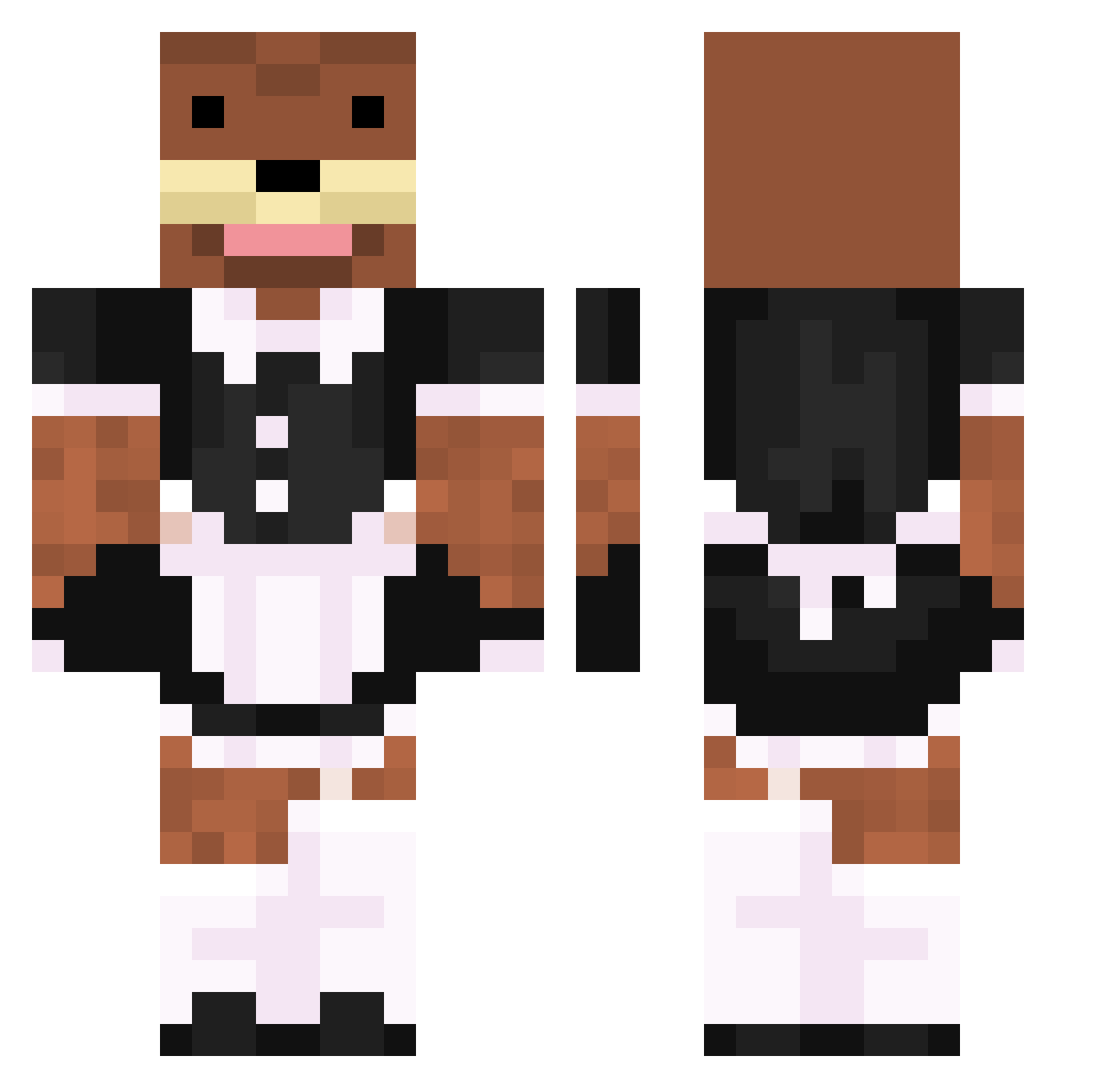Glowwa Minecraft skin, front and back view