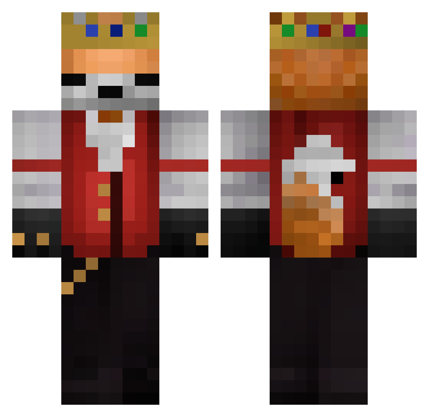 CrispyFatt0 Minecraft skin, front and back view