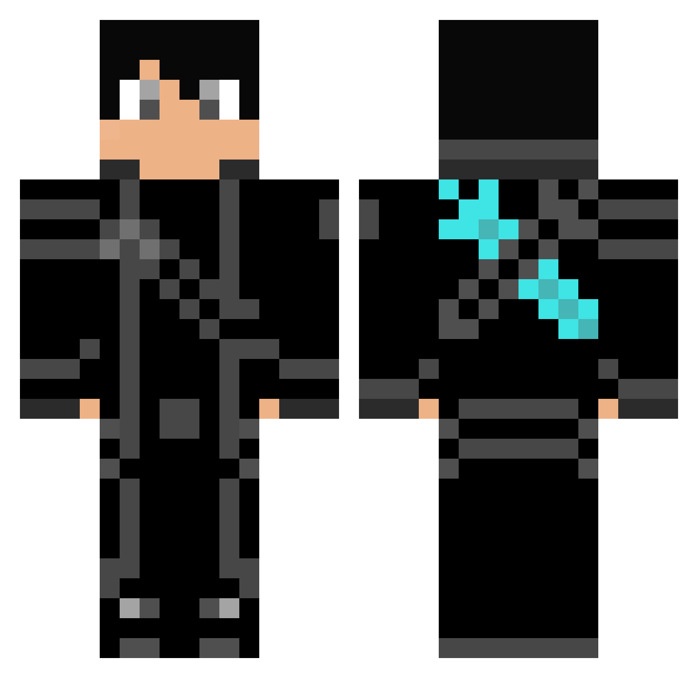 idcpyro Minecraft skin, front and back view