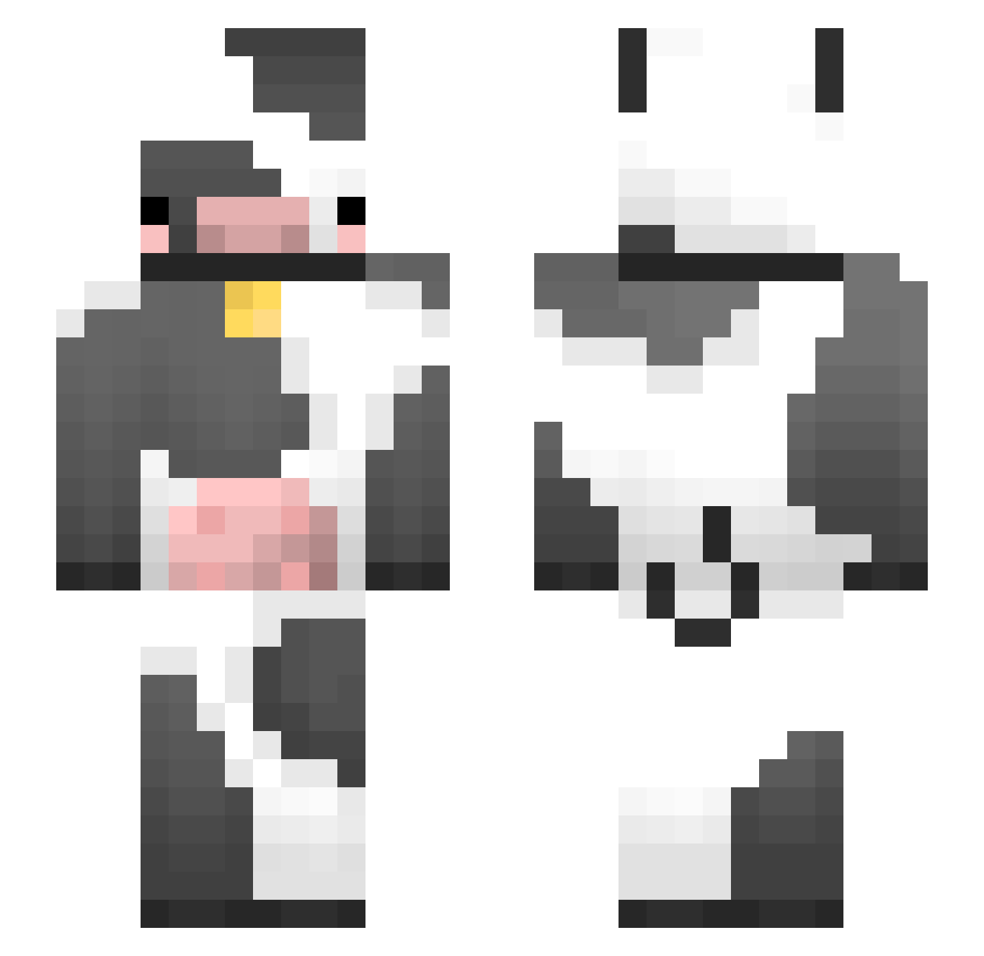 Rara_tyan Minecraft skin, front and back view