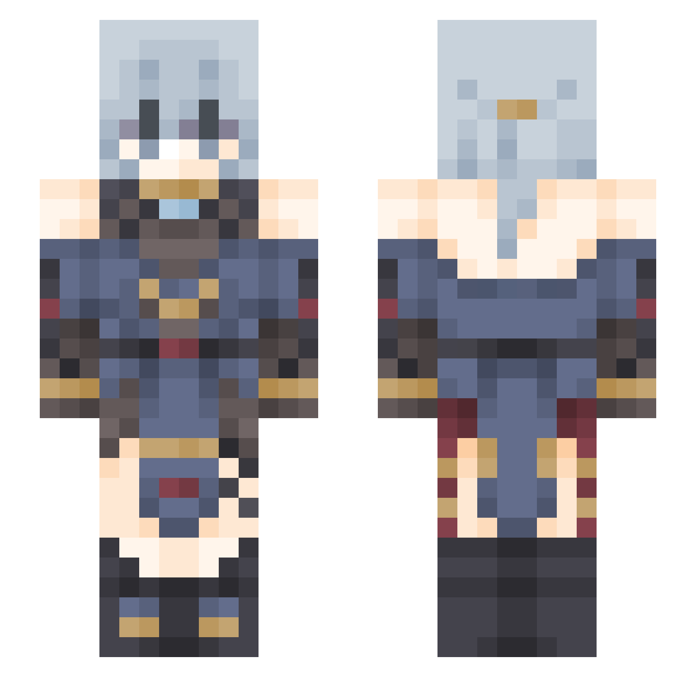 mhaha Minecraft skin, front and back view