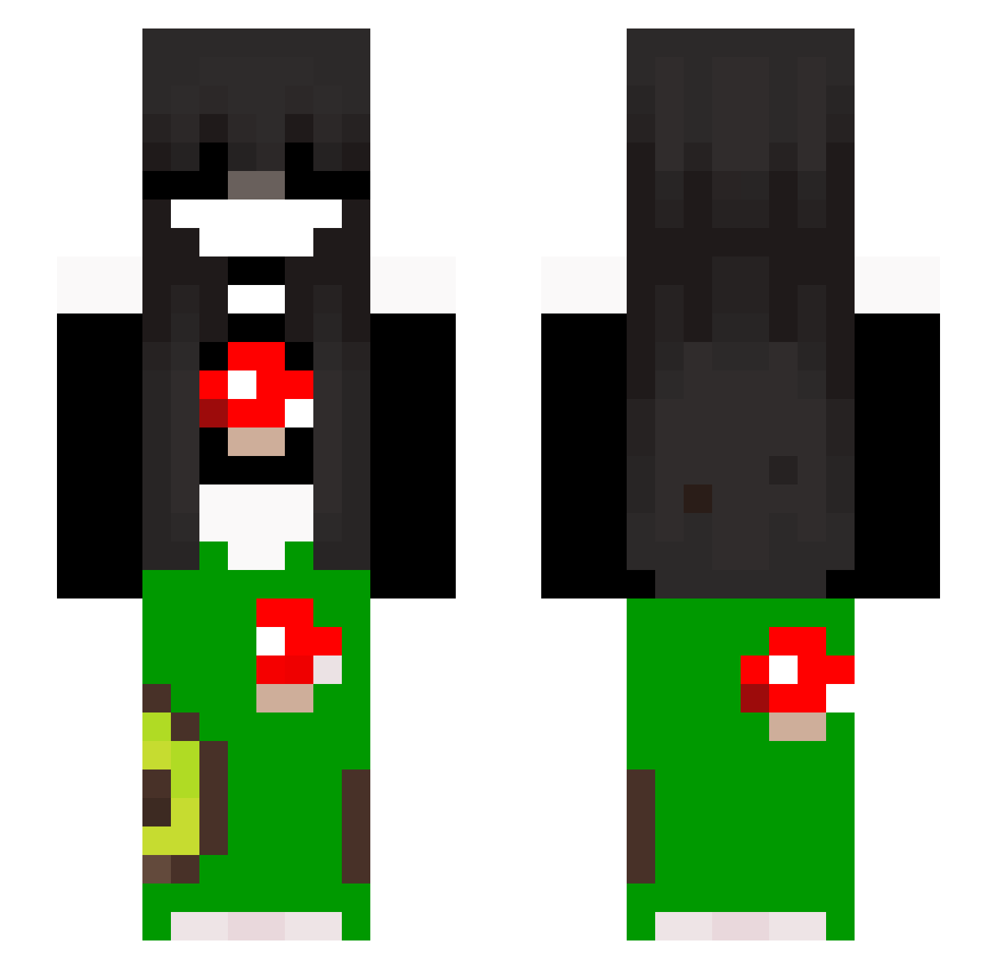 xValem Minecraft skin, front and back view