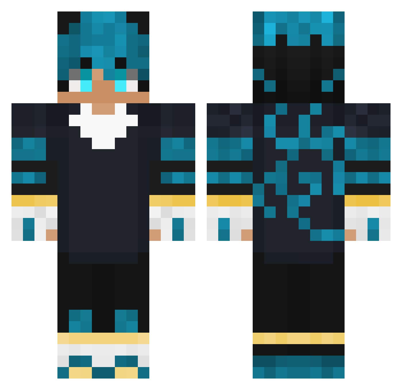 TRIXShadowWolf Minecraft skin, front and back view