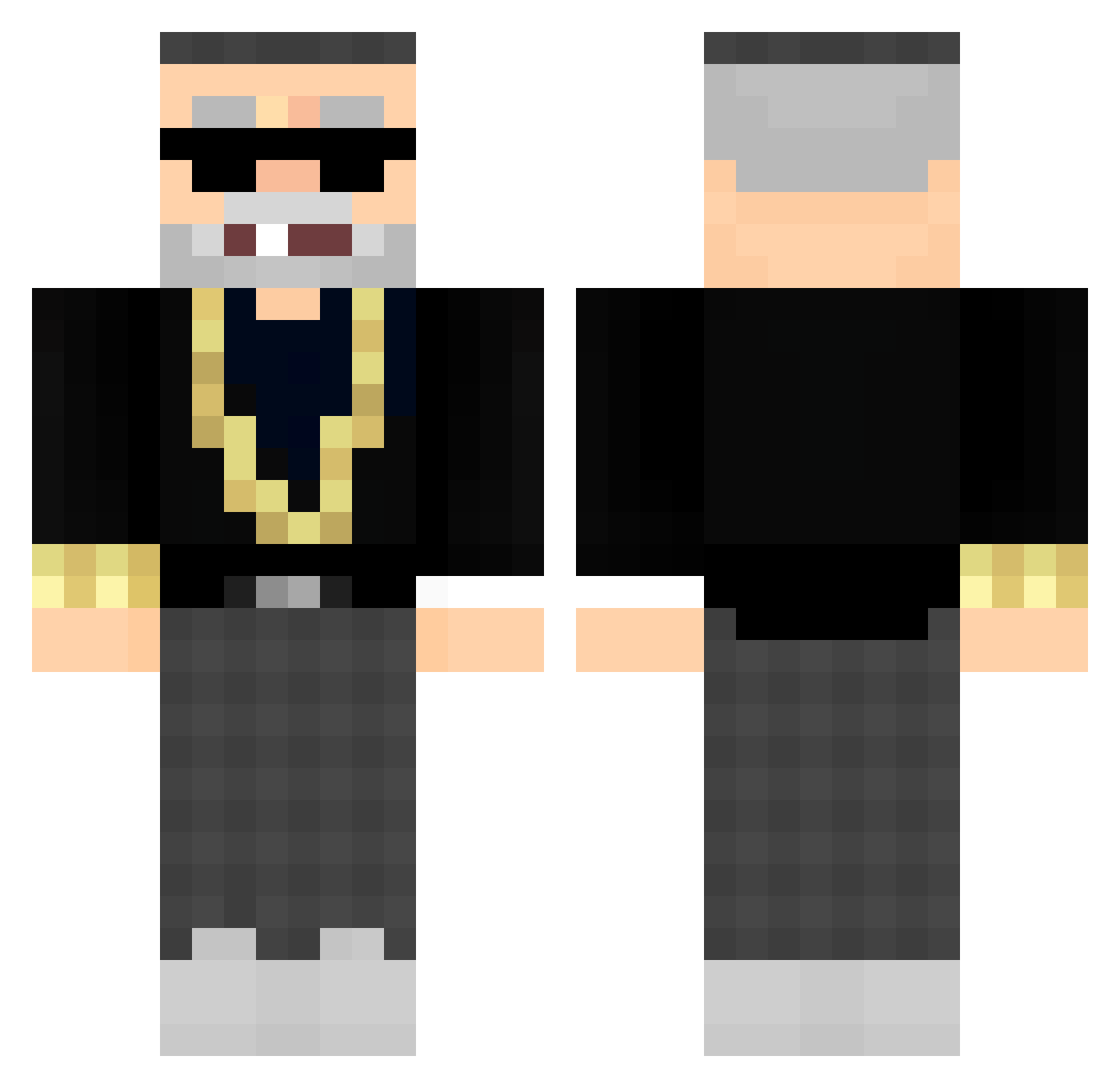makimaki14 Minecraft skin, front and back view