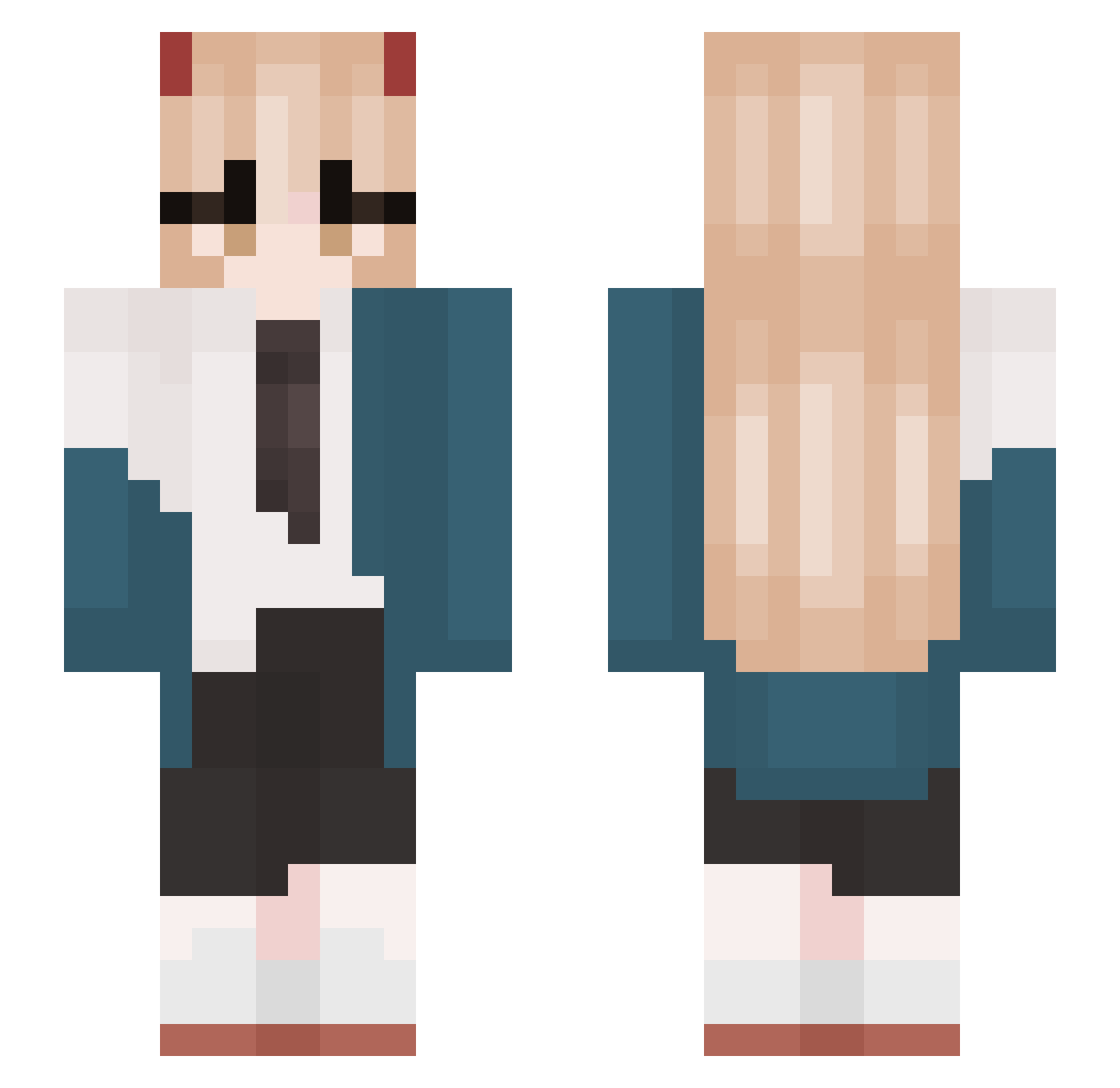 lillidalli Minecraft skin, front and back view