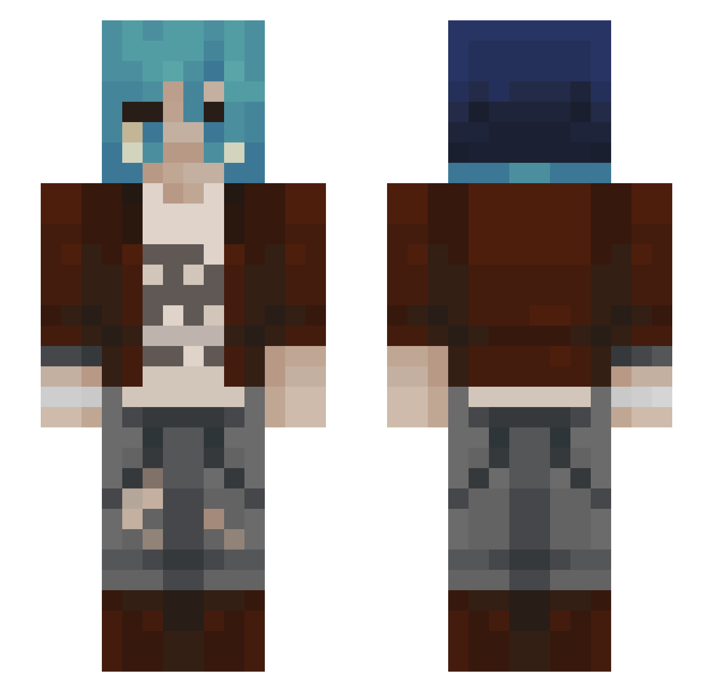 linda2409 Minecraft skin, front and back view