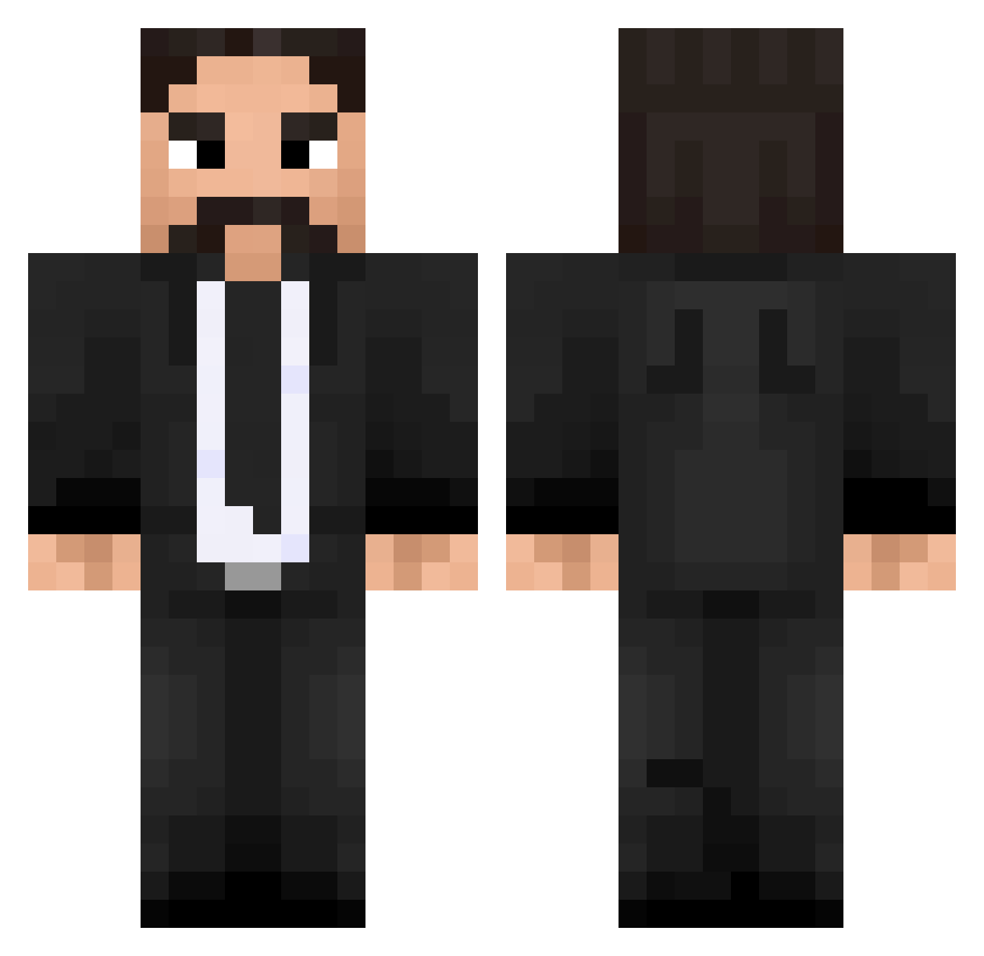 XDfinder Minecraft skin, front and back view