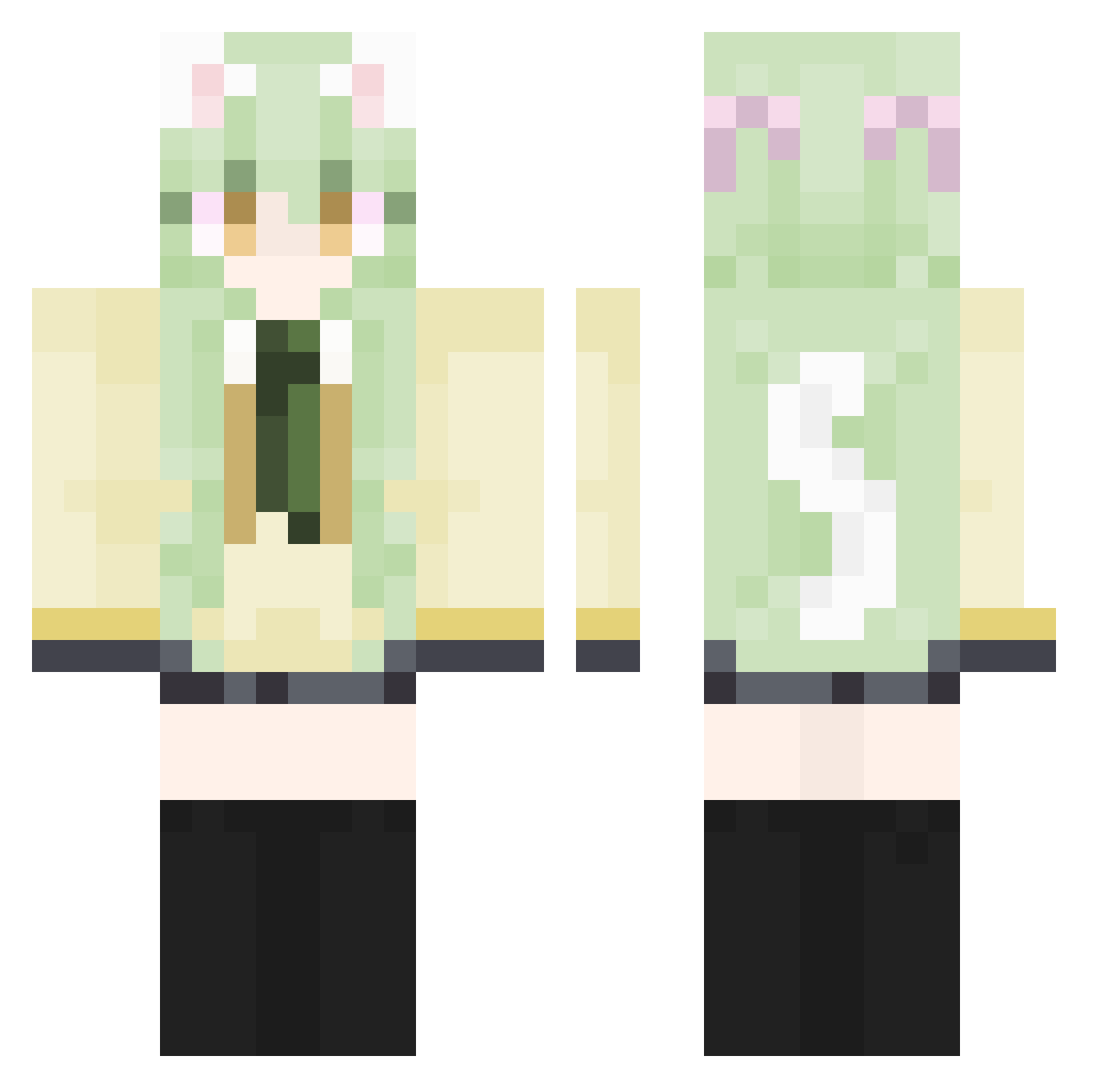Miss15crazy Minecraft skin, front and back view