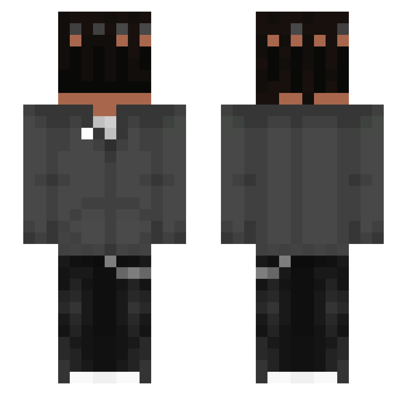 Xamcro Minecraft skin, front and back view