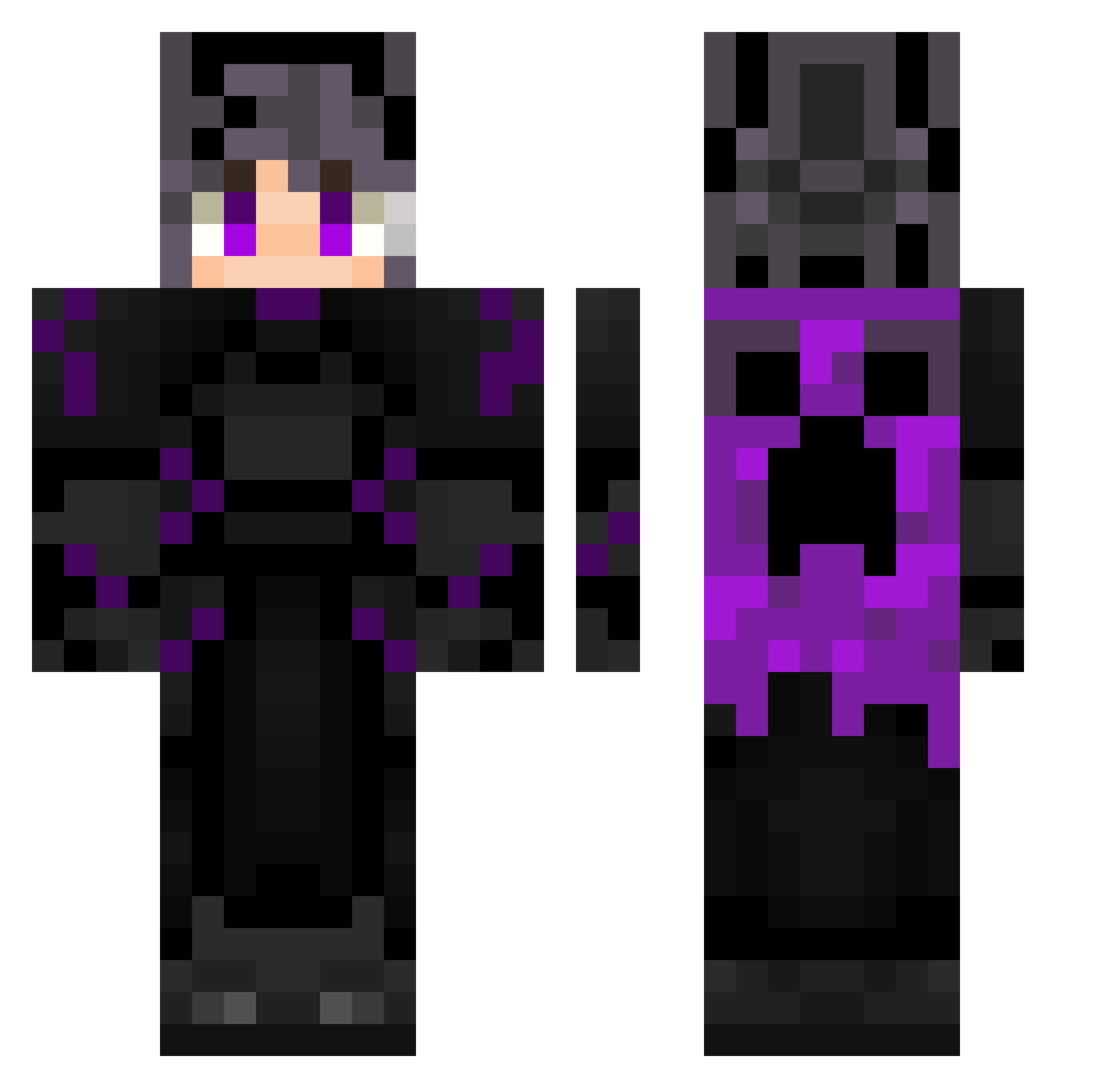 TheGhostGun Minecraft skin, front and back view
