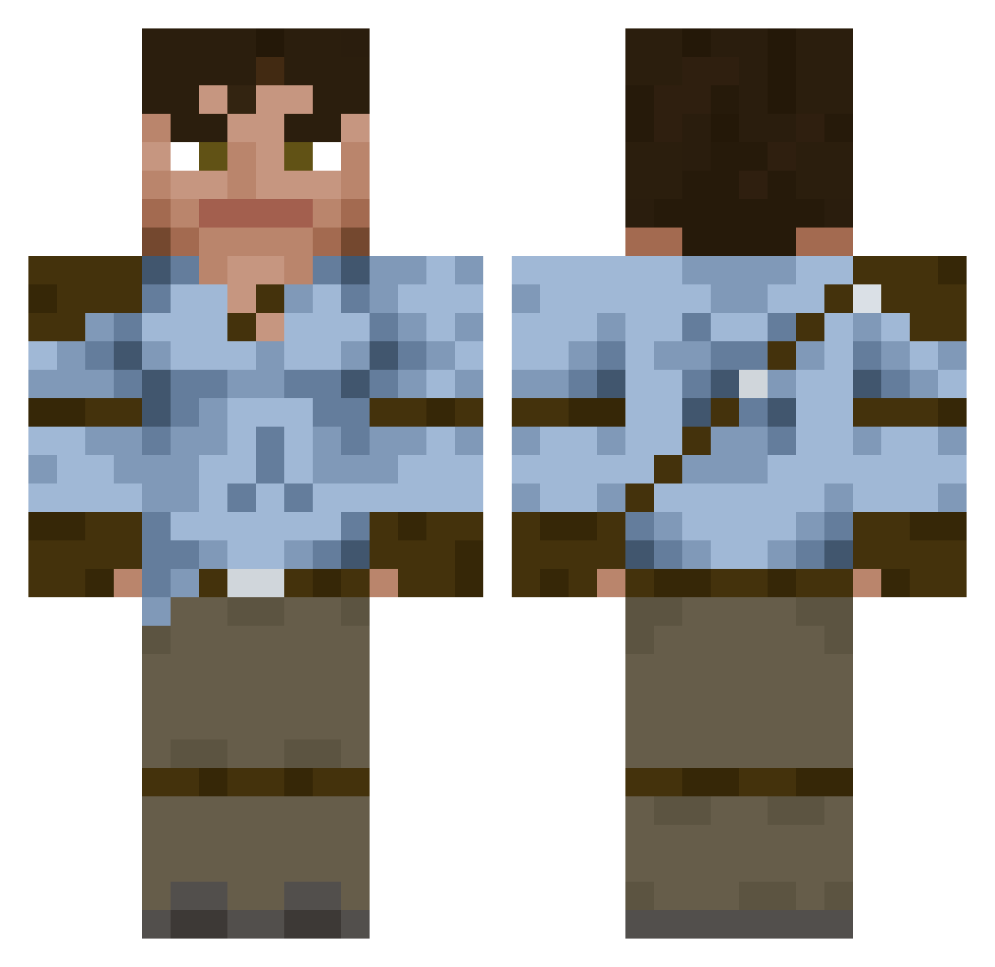 Mascia25 Minecraft skin, front and back view