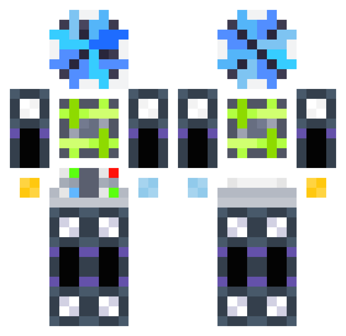 ThePangbai Minecraft skin, front and back view