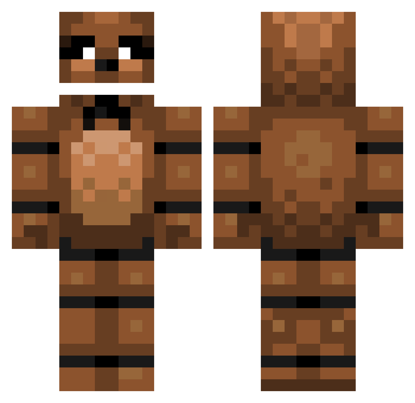 YunoChan Minecraft skin, front and back view