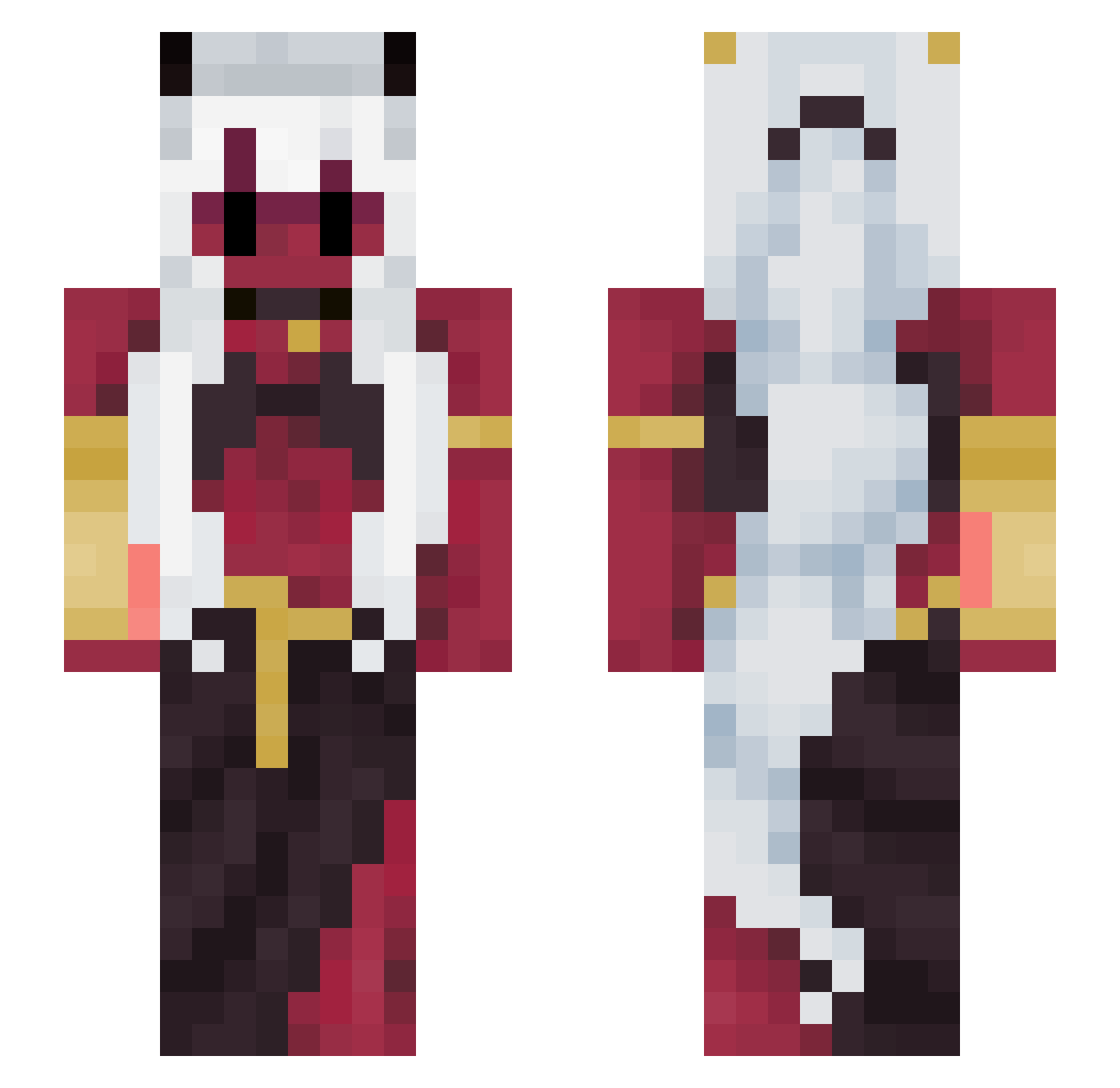 akumake Minecraft skin, front and back view