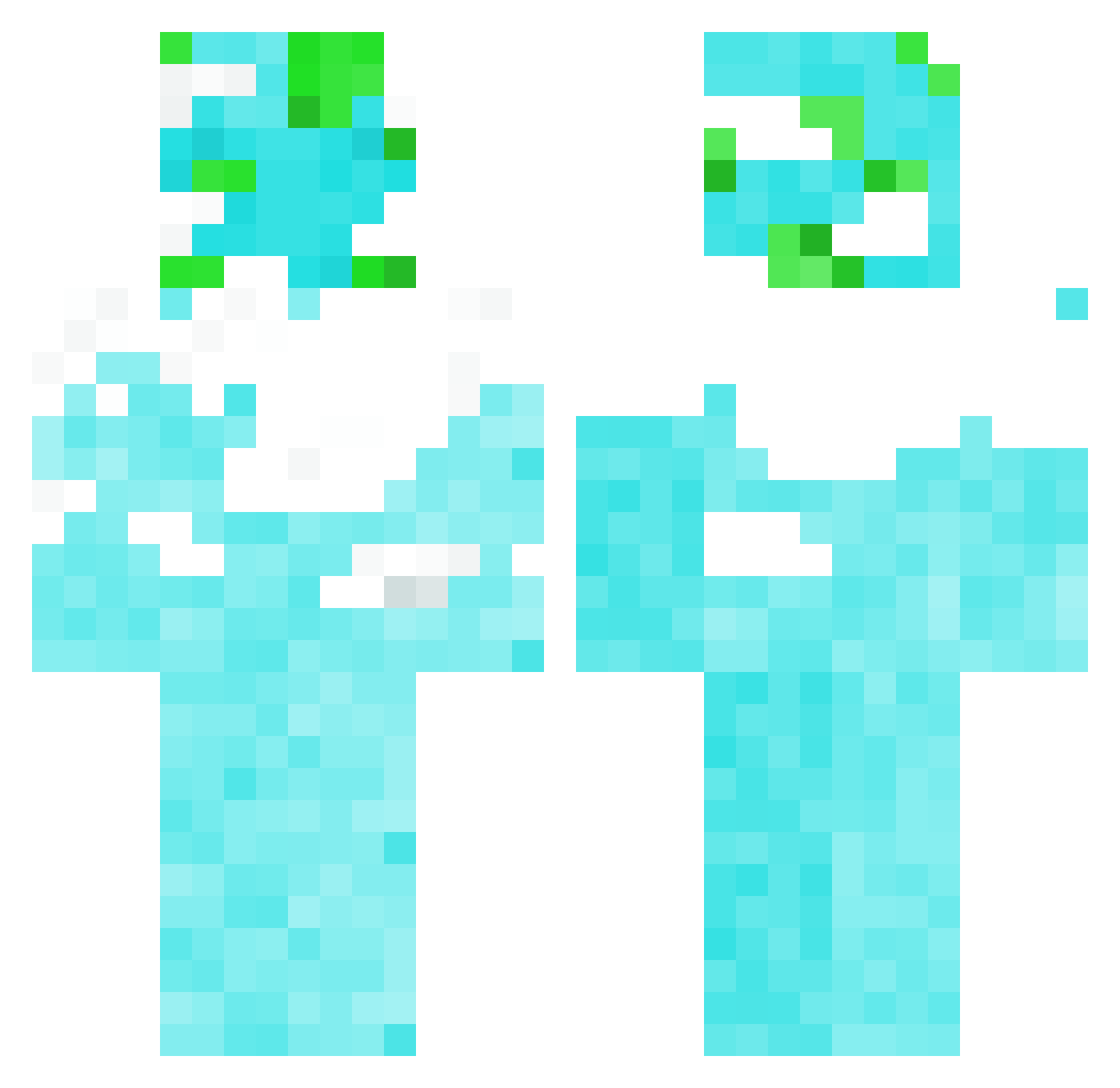 satsop Minecraft skin, front and back view