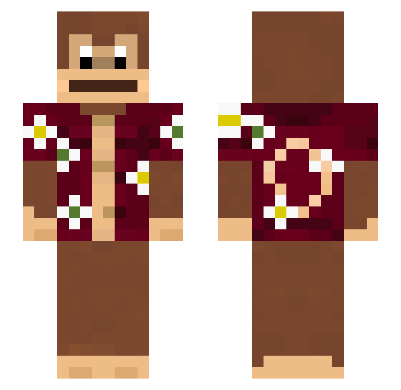 vTxShadow Minecraft skin, front and back view