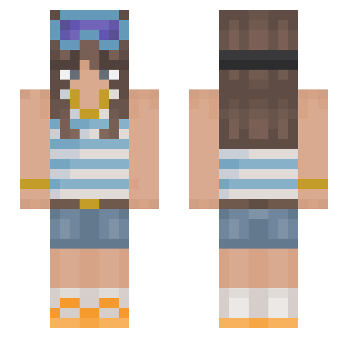 Bcell626 Minecraft skin, front and back view