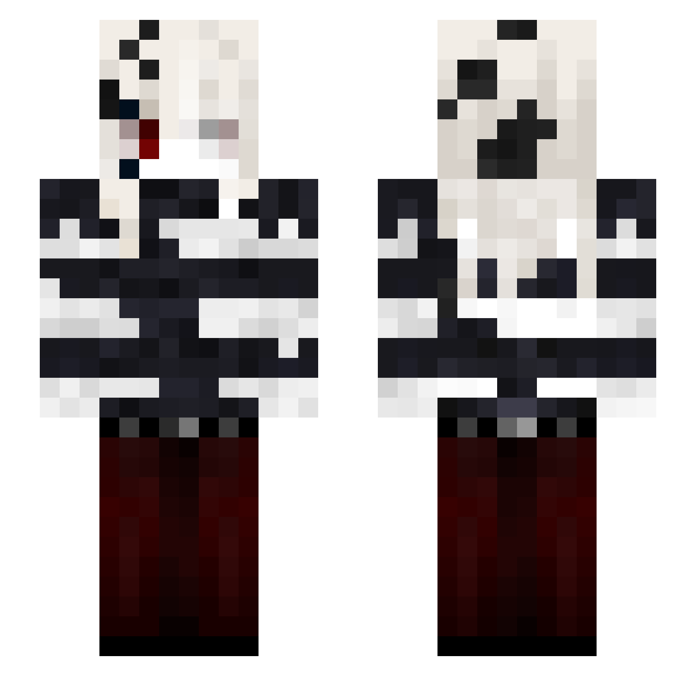 yukisburial Minecraft skin, front and back view