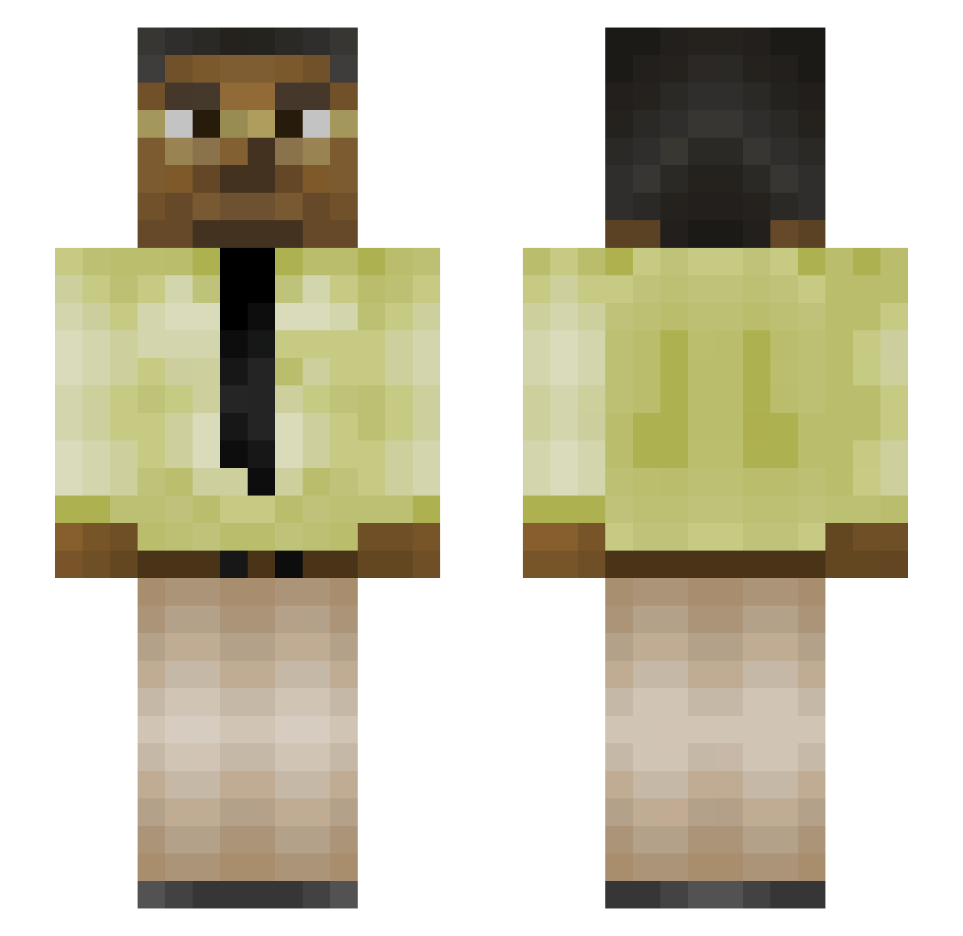 phrogggg Minecraft skin, front and back view