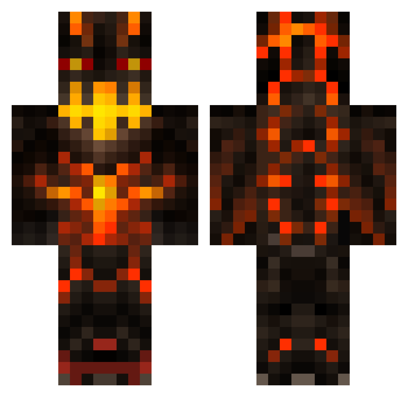 pepesteve Minecraft skin, front and back view