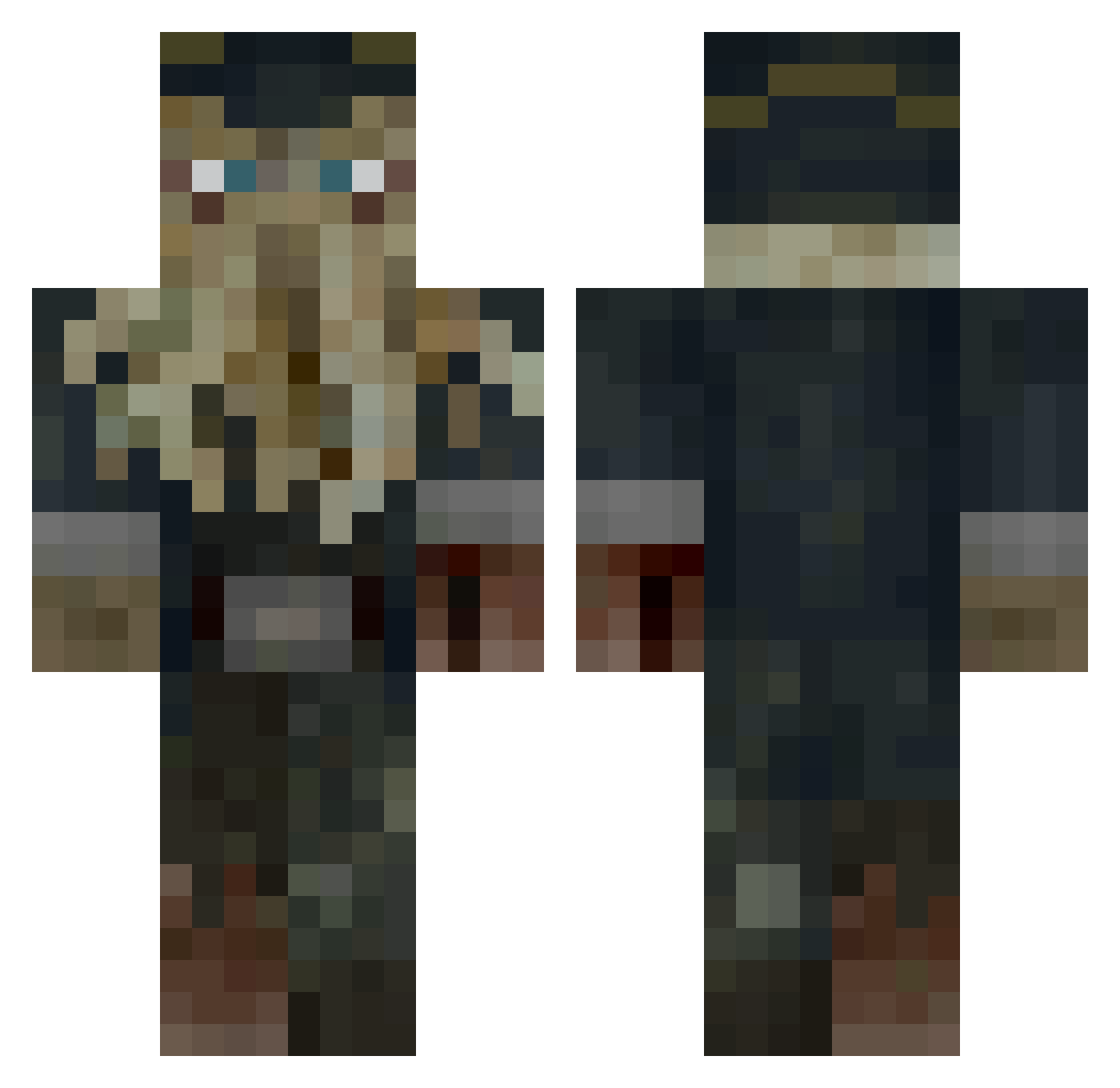 ManoloRG Minecraft skin, front and back view