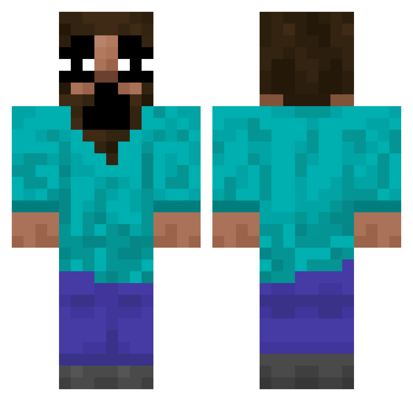 rexcelsior21 Minecraft skin, front and back view
