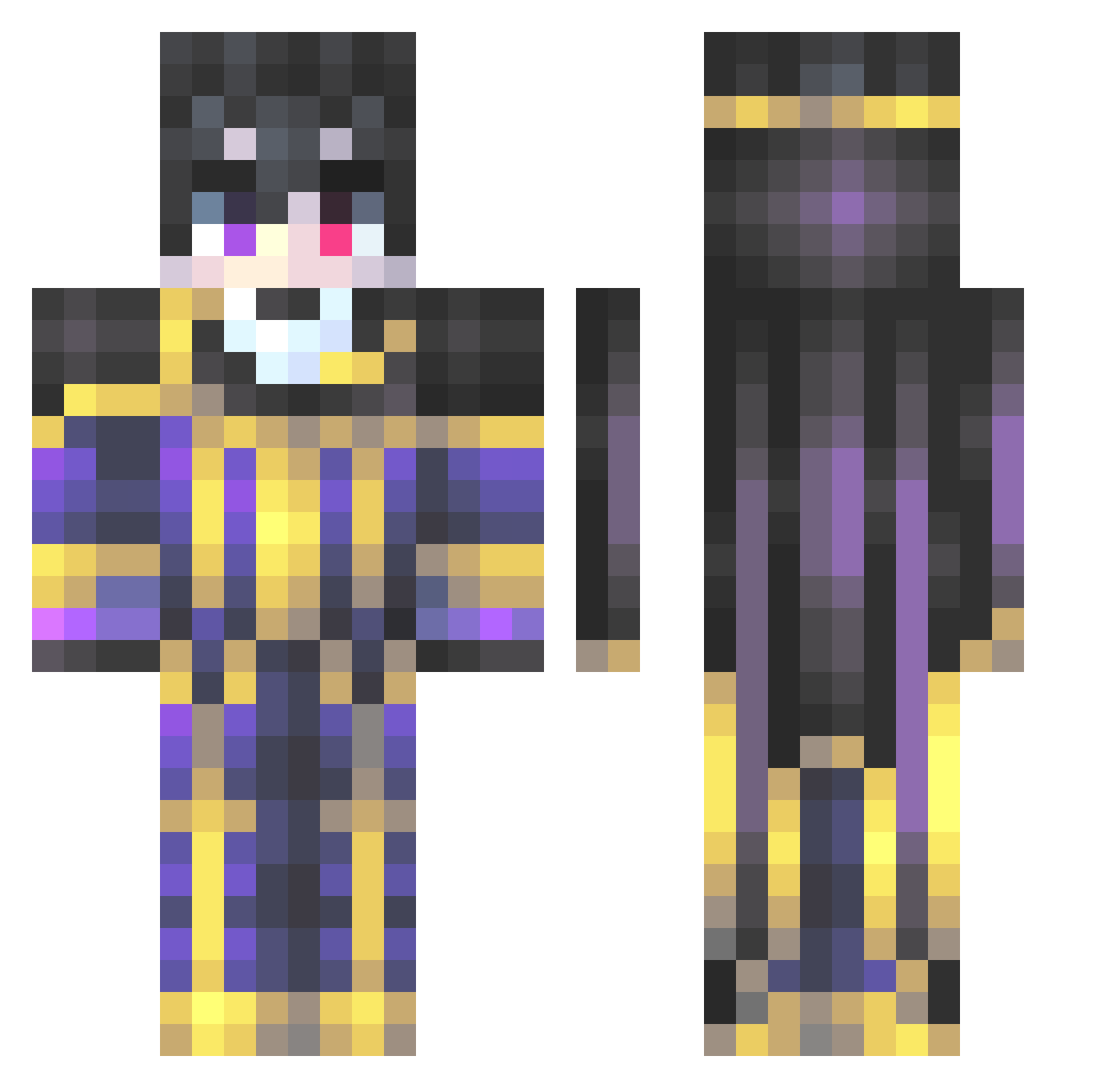 HtooCold Minecraft skin, front and back view
