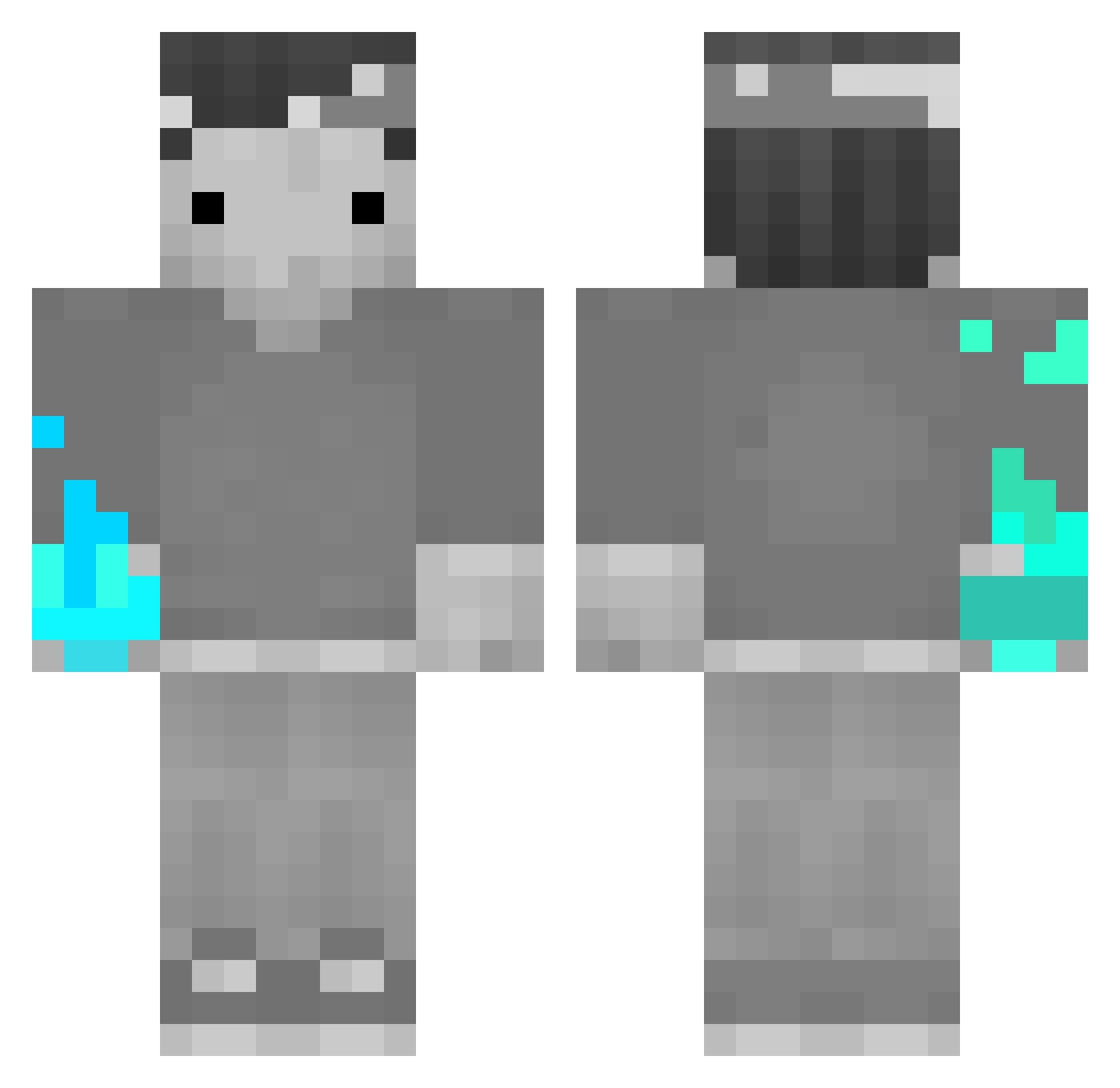 Spx16 Minecraft skin, front and back view